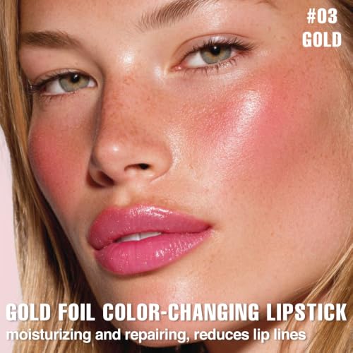 Image of evpct 2Pcs Magic Color Changing Lipstick Long Lasting Waterproof, 03&03