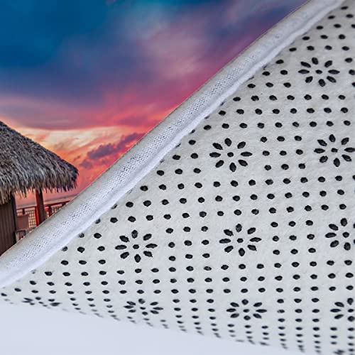 Zifarm Badematte Rutschfeste 50x80 cm Ozean Badvorleger-Set 3D Drucken Farbe Sonnenuntergang Himmel Mikrofaser Flanell… – Bild 8