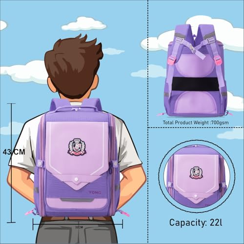 Image of Tinytot Hello Kitty Printed Design School Bag 26 Litre, Stylish & Trendy Water Resistant High Storage School Collage Travel Backpack for Boys & Girl, 18 Inch with Trolley