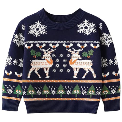 Remimi Christmas Fair Isle Sweater for Kids Gift Party Xmas Warm Jumper Clothes 3-4T