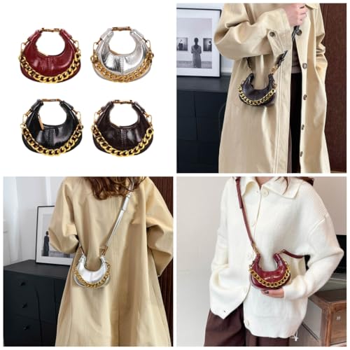 Women Shoulder Bag Retro Handbag Purse Autumn Winter Messenger Bag Shopping Bag Semicircle Crossbody Bag for Daily3