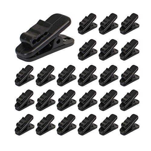 Earphone Cable Clothing Clip, Earphone Wire Clothing Clips Use for Fixing Earphone/Earbud/Headphone/Microphone Earphone Wire Cable Clothing Clip (24 Black)