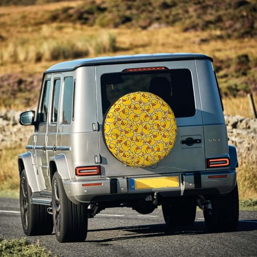 Image of Cute Duck Spare Tire Cover Universal Wheel Tire Cover Funny Cartoon Duck Tire Protectors for Travel Trailer Rv SUV Truck Camper and Many Vehicle 17 Inch