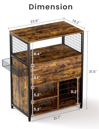 rockingrun rustic craft organization and storage cabinet compatible with cricut machines crafting cabinet with drawer and 25 vinyl roll holder craft table desk workstation for craft room