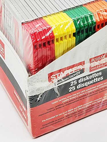 Staples 50/Pack 3.5 In. 1.44Mb Multi-Colored Floppy Diskettes, Pc/Ibm Formatted #TOP2