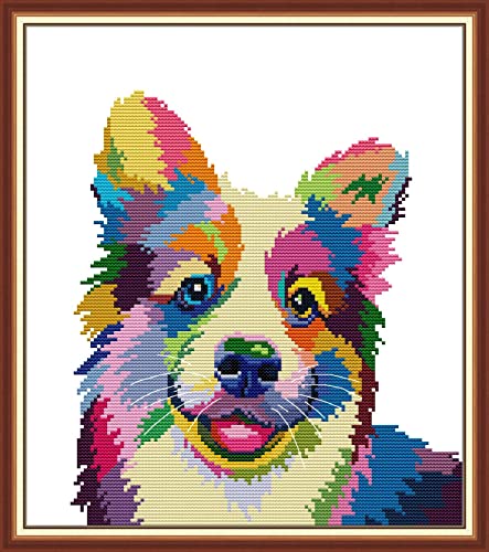 Peinture au diamant chiot coloré pour illuminer votre décoration murale