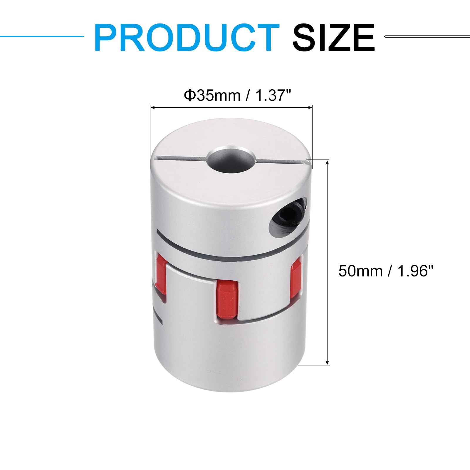 sourcing map Aluminiumwellenkupplung, 10 mm auf 12,7 mm, flexible Spinnenkupplung, L50 mm x D35 mm, Kupplungsbacke, Spinnen-Wellen-Gelenkverbinder für 3D-Drucker, DIY-Encoder CNC-Fräsmaschine