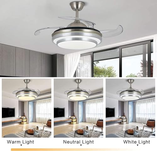Ventilador de techo con luz LED que oculta aspas para restaurante 3