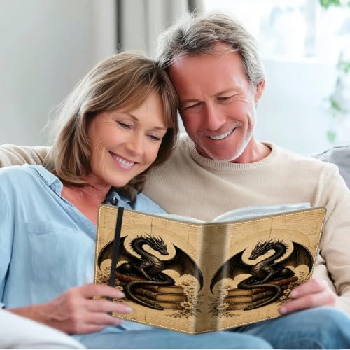 Image of Photo Album 4x6 120 Photos with Strong Elastic Band, Vintage Dragon
