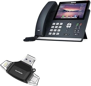 BoxWave Smart Gadget Compatible with Ooma YeaLink T48U - AllReader SD Card Reader, microSD Card Reader SD Compact USB - Jet Black