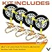 VULCAN Car Tie Down with Chain Anchors - Lasso Style - 2 Inch x 96 Inch - 4 Pack - Classic Yellow - 3,300 Pound Safe Working Load