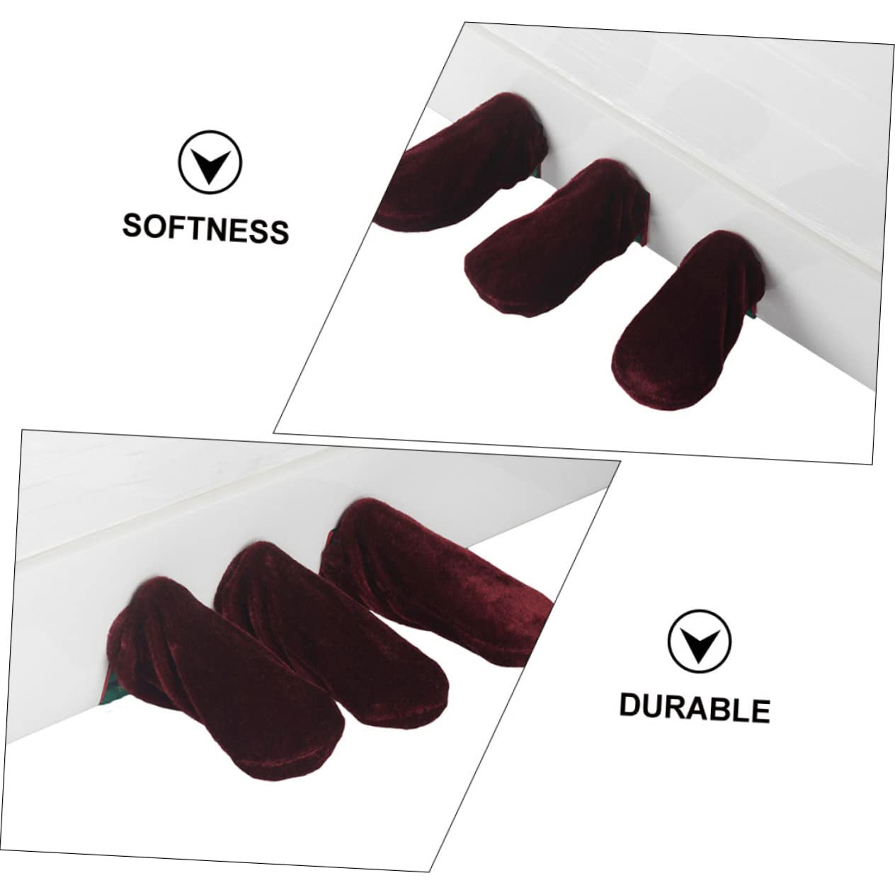 HEMOTON Foot Pedal Protectors for Piano 6pcs Gold Velvet Piano Pedal Covers Scratch