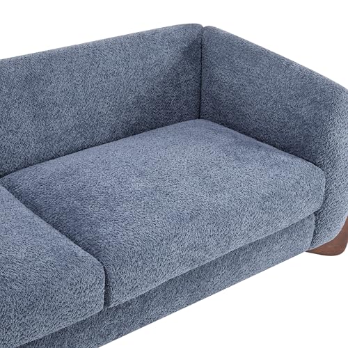 Image of Christopher Knight Home Almab 82 Inches Sofa Couch, Cozy Boucle Upholstered 3-Seater Sofa, Wood Frame Couch, Comfy Couches for Living Room and Office, Modern Sofa, Lounge Seating, Navy Blue