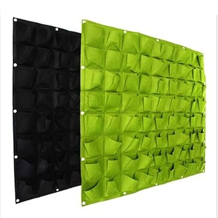 GlobalNiche Black 18 Pockets: Garden Supplies Hanging Nursery Bags Plant Grow Bags for Greenhouse Plant Grow Bag Wall Flowers Pot Hanger 18 &Amp 72 Pockets