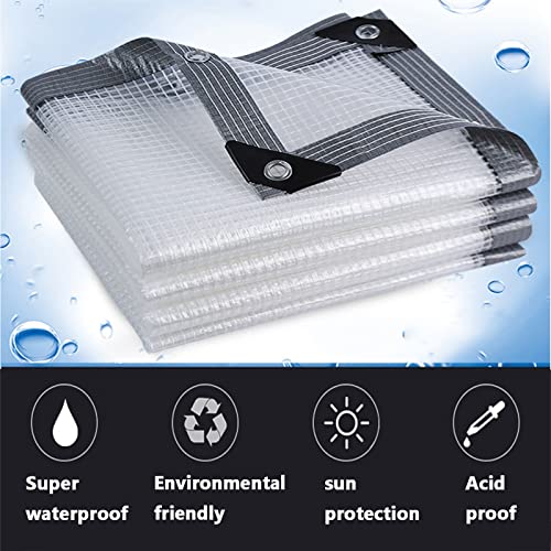 Bâche imperméable anti-pluie transparente bâche 4x7m œillets pour extérieur - 4