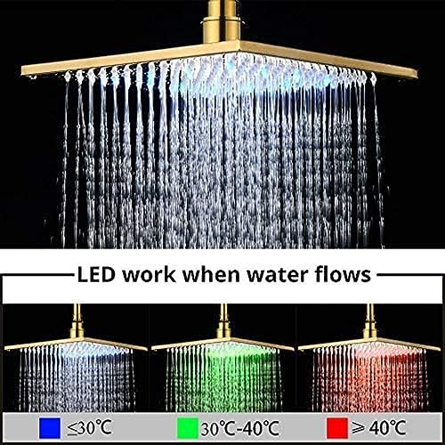Robinet de douche numérique or ensemble de douche LED à 3 voies complet - 5