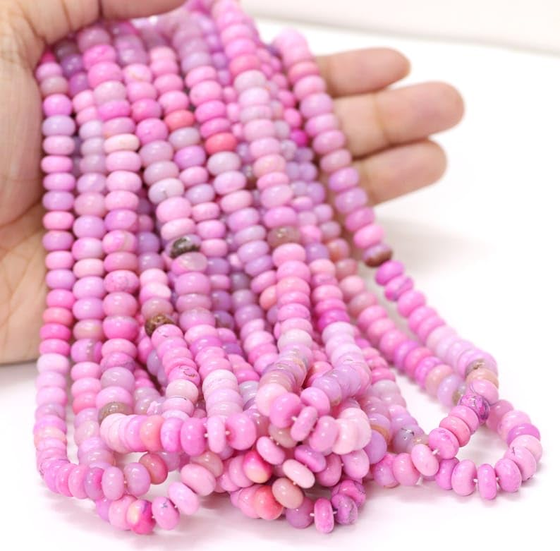 Perles rondes lilas 7-9mm naturelles pour création de bijoux colliers et bracelets DIY - 6