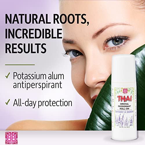 Thai Crystal Deodorant Roll On - All-Natural Potassium Alum for Women & Men (3 Oz.)