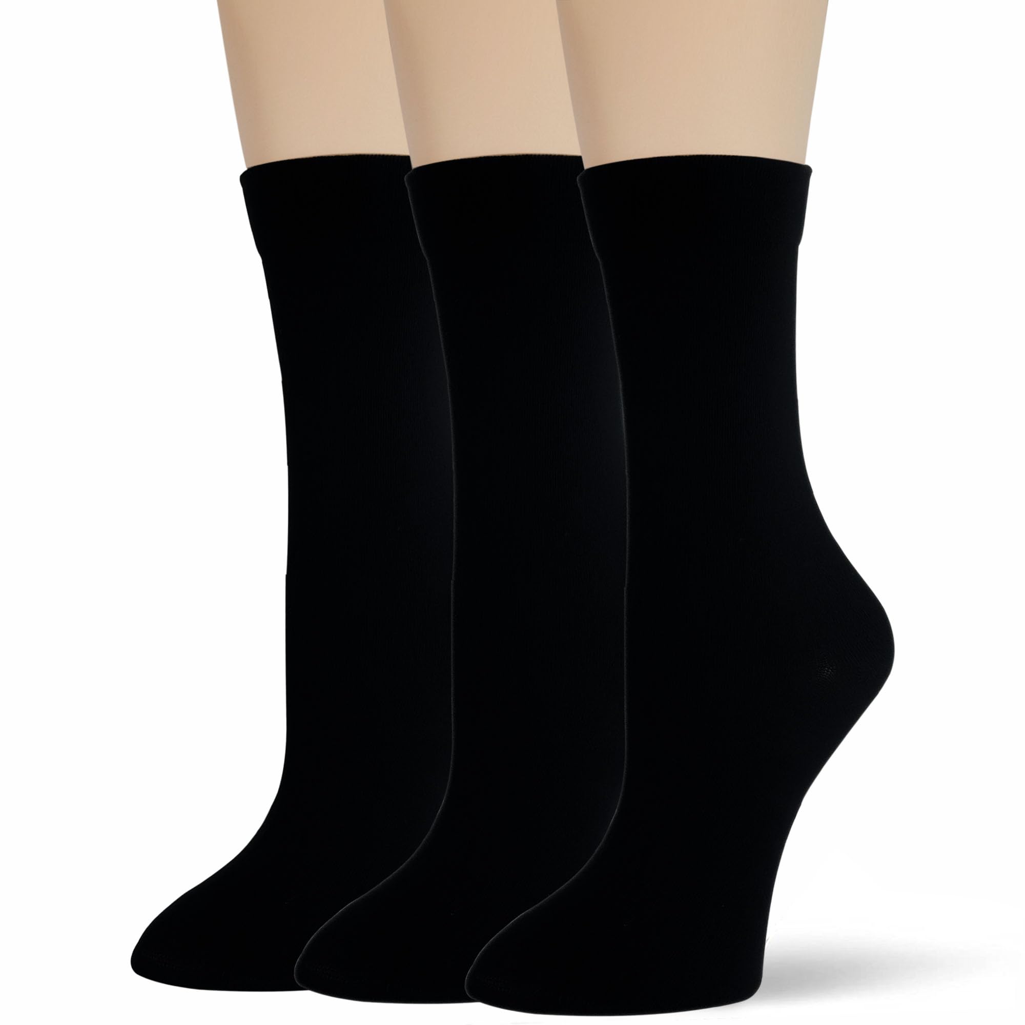 Thin Crew Socks for Women, Ladies Soft Cotton High Calf Boot Sock