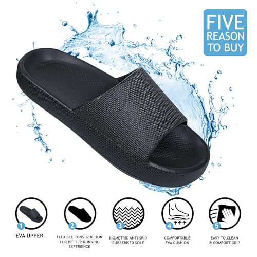 Image of Comfortable Cushioned Sole Arch Support Sliders | Durable Lightweight Flexible Style | Casual Flats Footwear Man | Ultra Soft Sliders for Adult | Stylish & Anti-Skid