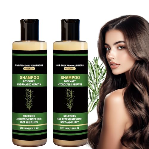 ekxzvg Organic Rosemary Hair Growth Shampo Natural Thickening & Strengthening Shampoo with Hydrolyzed Keratin and Natural Extract of Rosemary (2pc)