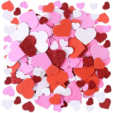 MIAHART 300 Pcs Heart Foam Stickers for Decoration Cover