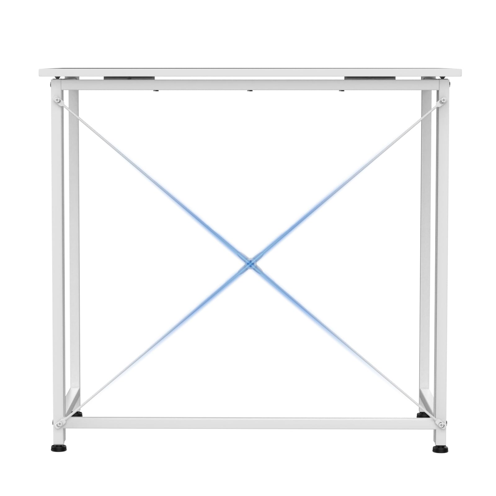Salvaspazio Scrivania Pieghevole Piccola, Tavolino Bianco Pieghevole, 80x45x74cm Tavolo per Computer, Tavolo da Studio Porta PC Stabile per Ufficio, Camera da Letto e Studio (bianco)