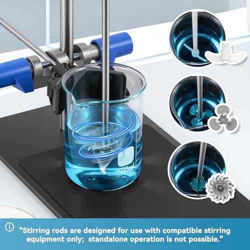 Image of PTFE Stirring Rod with Three-Blade Propeller Stirrer & Dissolution Paddle Stirrer - 3-Piece High-Performance Lab Stirring Tool Set, Chemical-Resistant Precision Mixing for Lab Industrial Use
