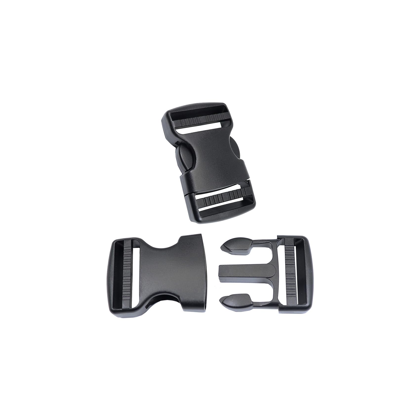 Baiwoak Unisex Black Baikeen Side Release Buckles 38Mm Heavy Duty Plastic Buckle Clips Snap Clasps Dual Adjustable Backpack Buckle Replacement No Sewing 2 Sets