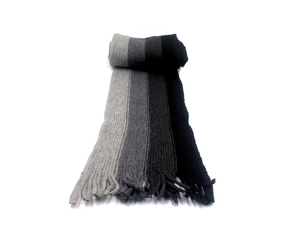 kalaneet Men & Women Casual Self Design Solid Acrylic Woolen Muffler/Scarf/Stole for Winter, Size free (Muffler Grey&Black)-picture-26