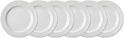 Estojo com 6 Pratos Sobremesa. Modelo Redondo Voyage. Branca. Fabricado pela Porcelana Schmidt. A legítima porcelana desde 1945 Qualidade Beleza e resistência