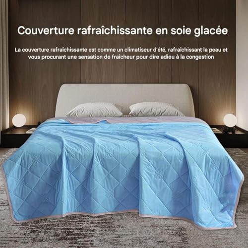Couverture fraîche double face été légère pour lit et canapé