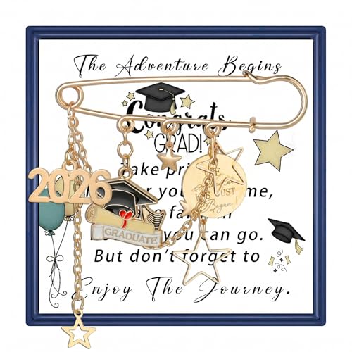 Image of MollyQueen Graduation Decorations Class of 2026 Graduation Pins Souvenir Emblem Graduation Pins Congrats Badges Graduation Cap Brooch Pin Inspiration Jewelry Gift for Her /Him
