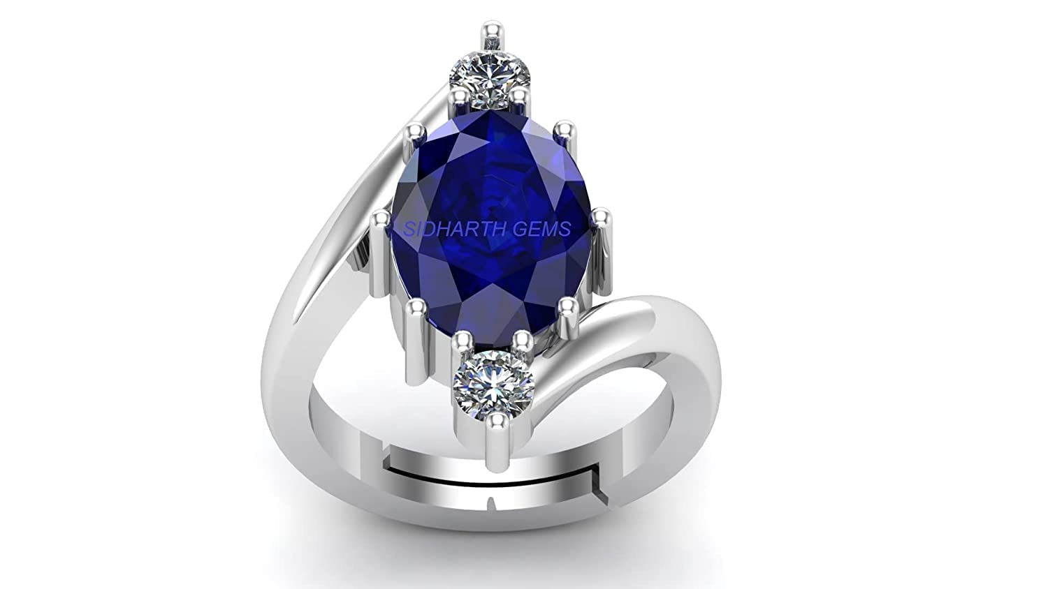 SIDHARTH GEMS Unheated Untreatet 8.00 Carat AAA+ Quality Natural Blue Sapphire Neelam Silver Plated Adjustable Gemstone Ring for Womens and Mens (Lab - Certified) (B0BLGWYXYL) Amazon Price History, Amazon Price Tracker