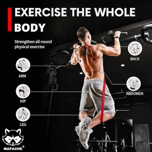 Image of Mapache Natural Rubber Heavy Resistance Band for Workout Set Exercise&Stretching Pull Up Bands for Home Exercise Gym Loop Bands Toning Bands Resistance (40-60Kg - Geen)
