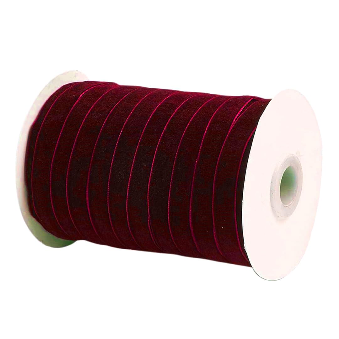 GenericVelvet Ribbon 1/2" Width 50Yards Length Single Face Velvet Ribbon for Wedding, Ribbon for Gift Wrapping DIY Crafts (Maroon)