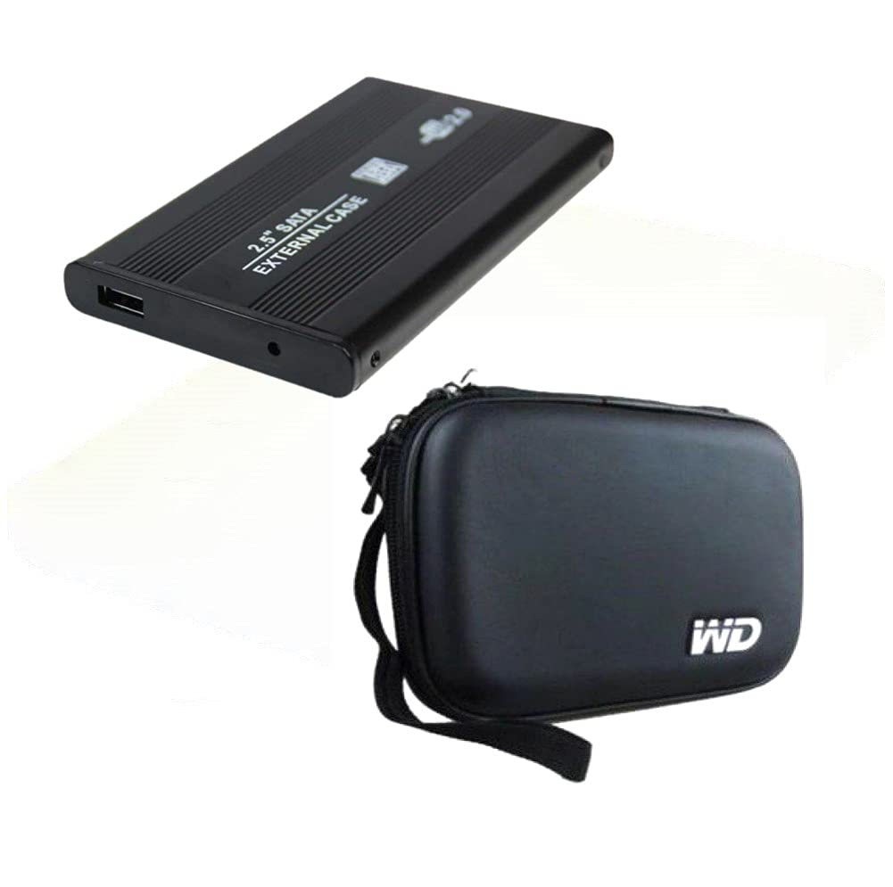 Pikaboo Black External Portable SATA Casing Hard Disk Case USB 2.0 + WD Hard Disk Cover Combo | for 2.5 inch Hard Drive-image-20