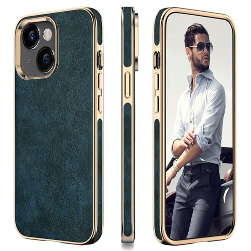 LOHASIC for iPhone 14 Case Leather, Luxury Phone Case Cover, Dark Blue - image 1