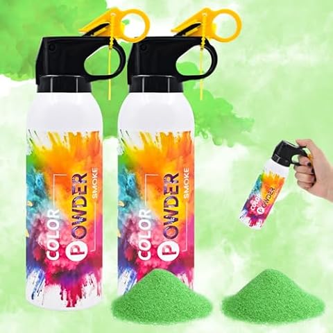 Colorful Corn Powder 2Pack Smoke Fire Extinguisher Gender Reveal Smoke with Power for Party Green Powder Smoke Colored Powder for Boy or Girl Birthday Wedding Baby Shower Color Run Party Supplies Cover