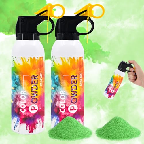Colorful Corn Powder 2Pack Smoke Fire Extinguisher Gender Reveal Smoke with Power for Party Green...