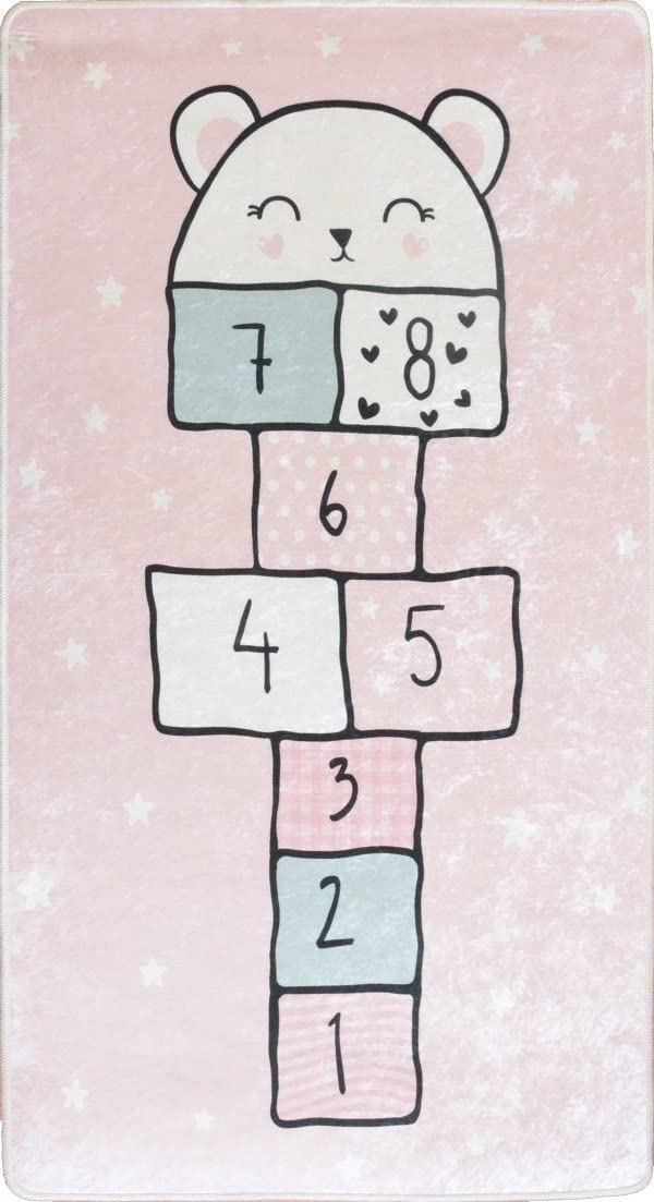 Mani Textil TPS_MARELL_ETOIROS_80 Alfombra, Poliéster, Rosa, 80 x 150