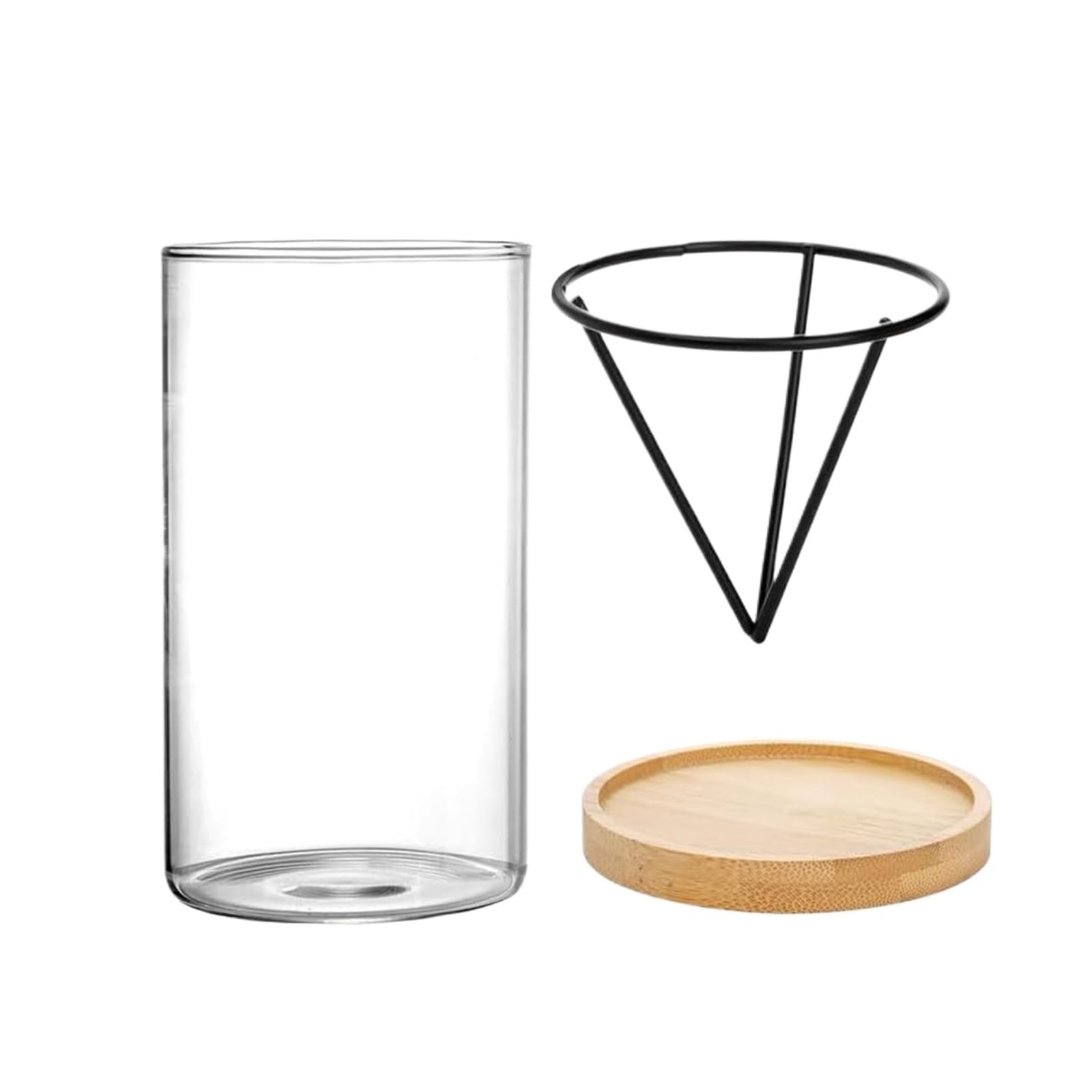 QuxetlRyz Glass Hydroponic Vase 1Set Avocado Tree Growing Kits Hydroponic Glass Seed Vase With Triangle Bracket And Bamboo Base Sprouting Plant Pot
