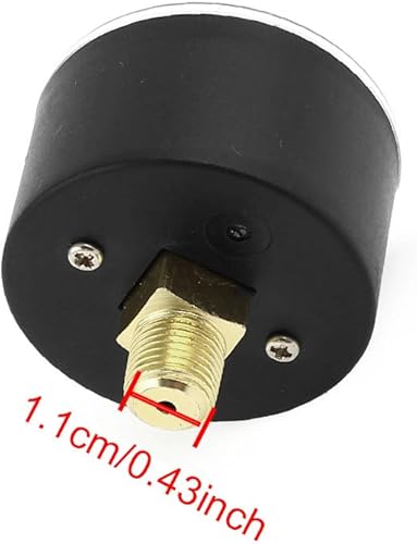 Miniatura 3 de Conexión de manómetro de aire utilitario de 0 ~ 180 PSI para compresor de aire, agua, aceite, gas, 7/16 pulgadas/0.433 in de diámetro de rosca,