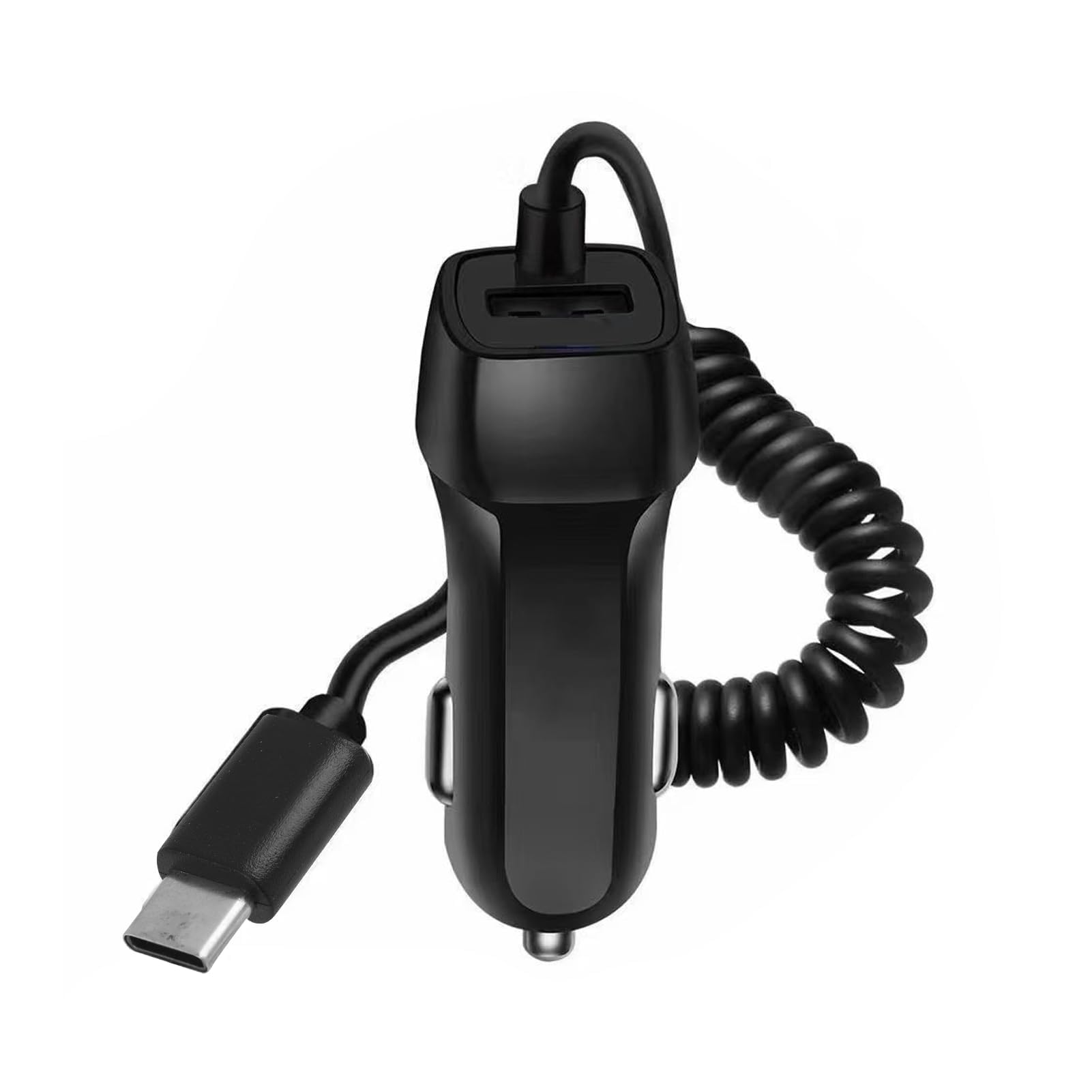 1M Carica Batteria per Auto Cellulare, Cavo di Ricarica Auto Universale USB Tipo-C, Caricatore da Auto a 2 Porte, Compatibile per 16, 16e, 15, 15 Pro e Pro Max, Cavo Dati 3.1A, Nero
