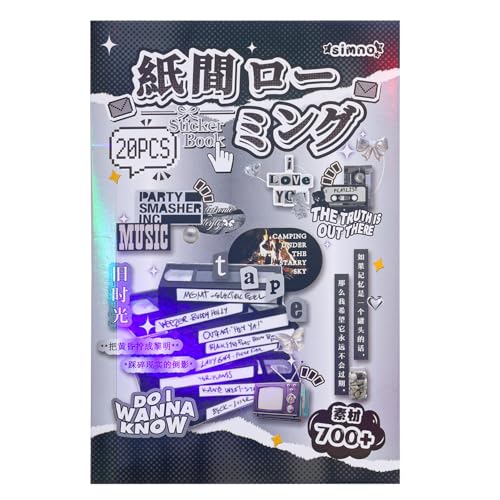 Image of Girl's Japanese Retro Words Sticker Book, 700+ Kawaii Japanese Phrase Stickers, Cute Kanji Kana Quote Stickers Book for DIY Scrapbooking Journaling Handbook Decoration