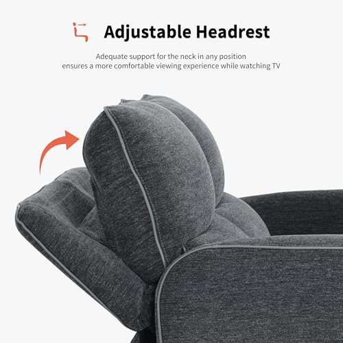 Image of MCombo 60 in Wall Hugger Reclining Loveseat Recliner, RV Sofa 6924 (D-Grey)