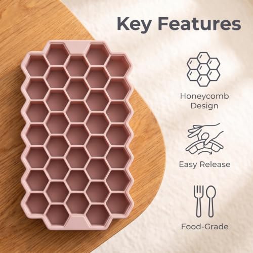 Bandejas de silicona para cubitos de hielo con tapa, 3 unidades miniatura 4