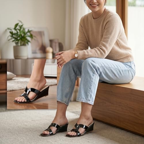 Image of Women Girls Comfortable Slip-On Glossy Sandals - Stylish All Day Comfort Ladies Footwear for Daily Wear