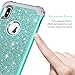 Lontect Compatible iPhone Xs Max Case Glitter Sparkle Bling Heavy Duty Hybrid Armor High Impact Shockproof Protective Cover Case for Apple iPhone Xs Max 2018 6.5 Display, Shiny Teal