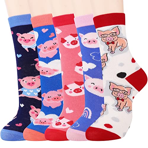 Jeasona Womens Pig Socks Pig Gifts for Piggy Lovers Fun Funny Cute